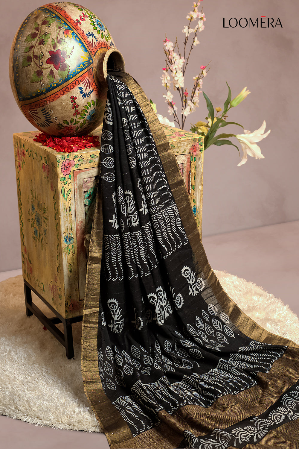 Black Saree with Sequins Work