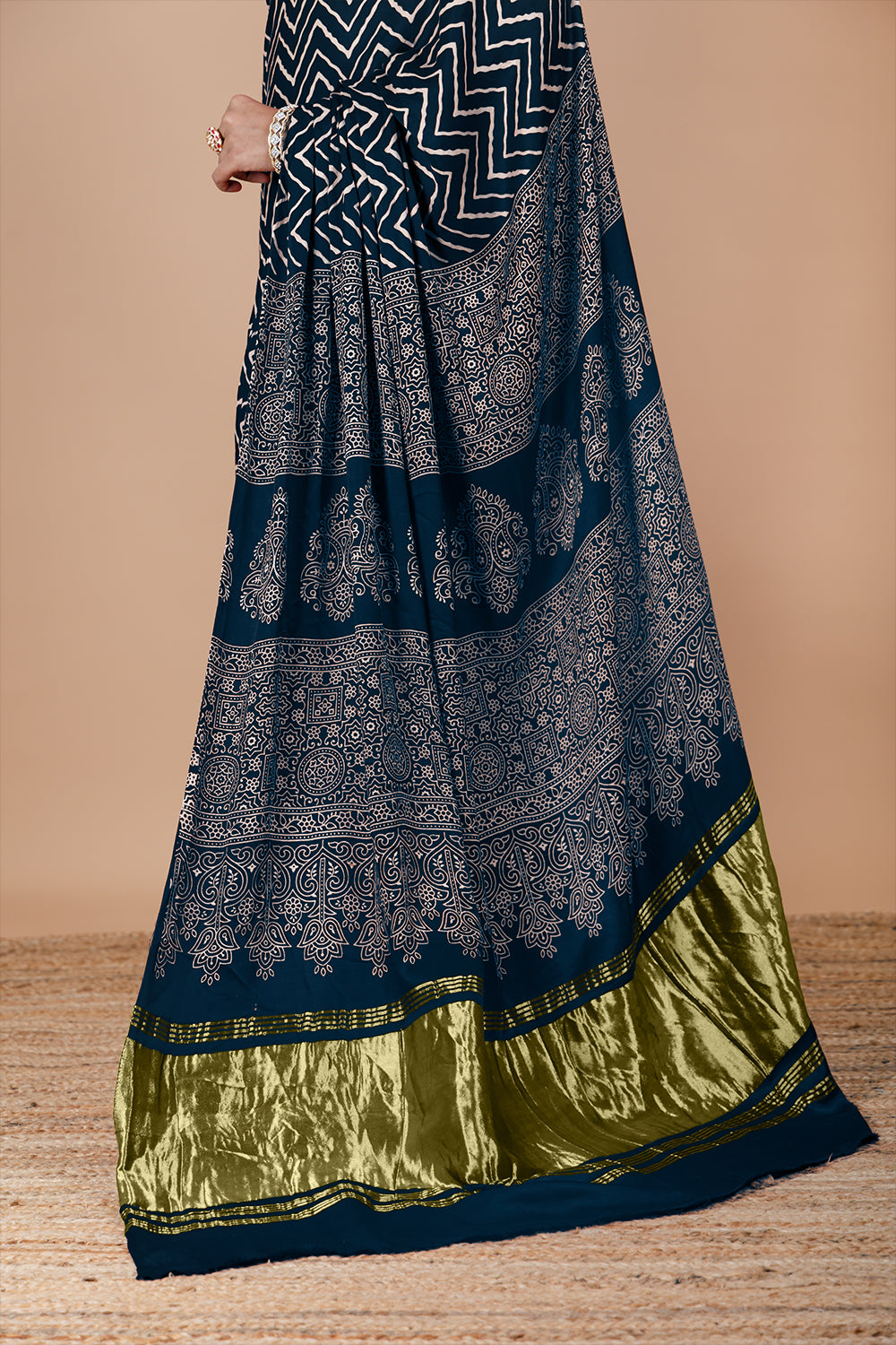 Deep Blue Modal Silk Saree