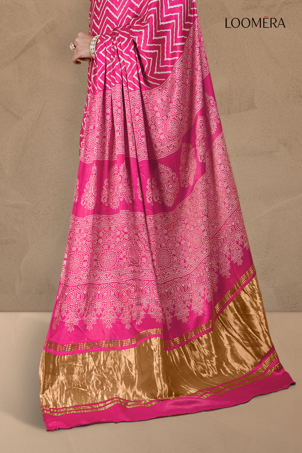 Fuchsia Pink Modal Silk Saree