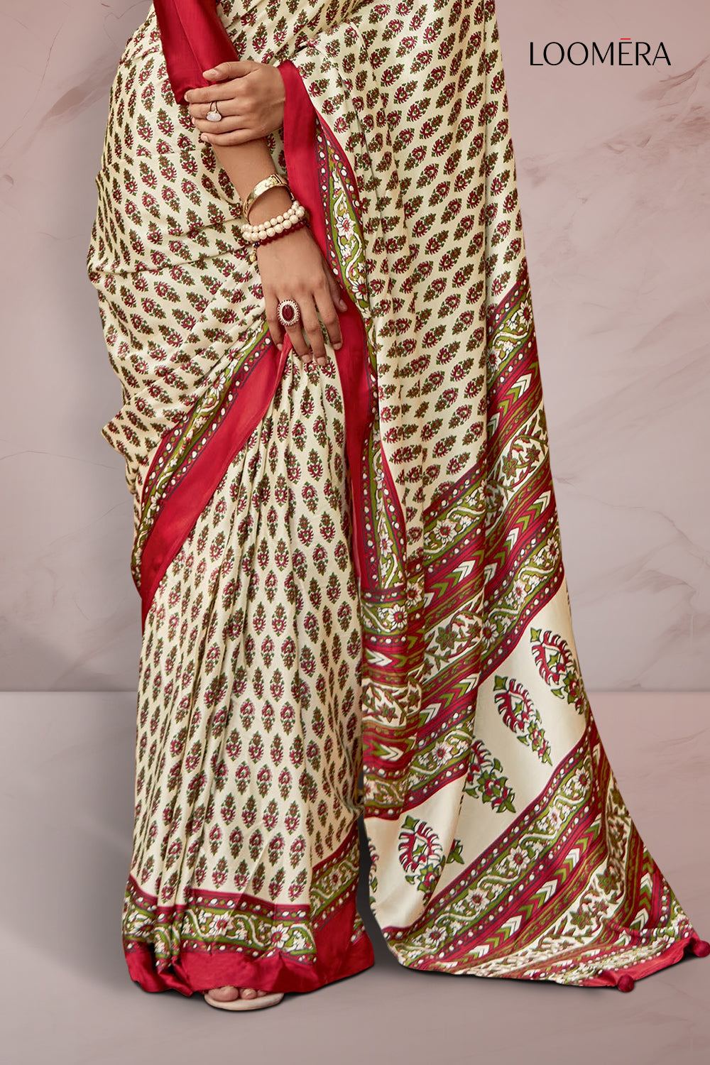 Gajji Modal Silk Saree Beige