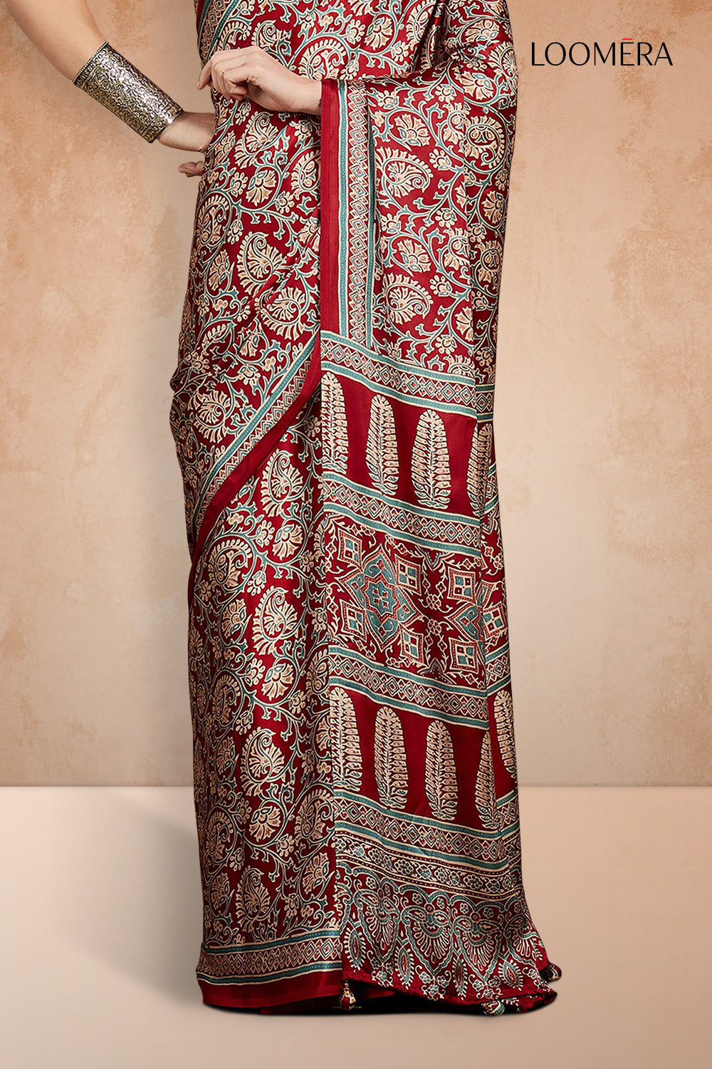 Gajji Silk Saree Wine Red