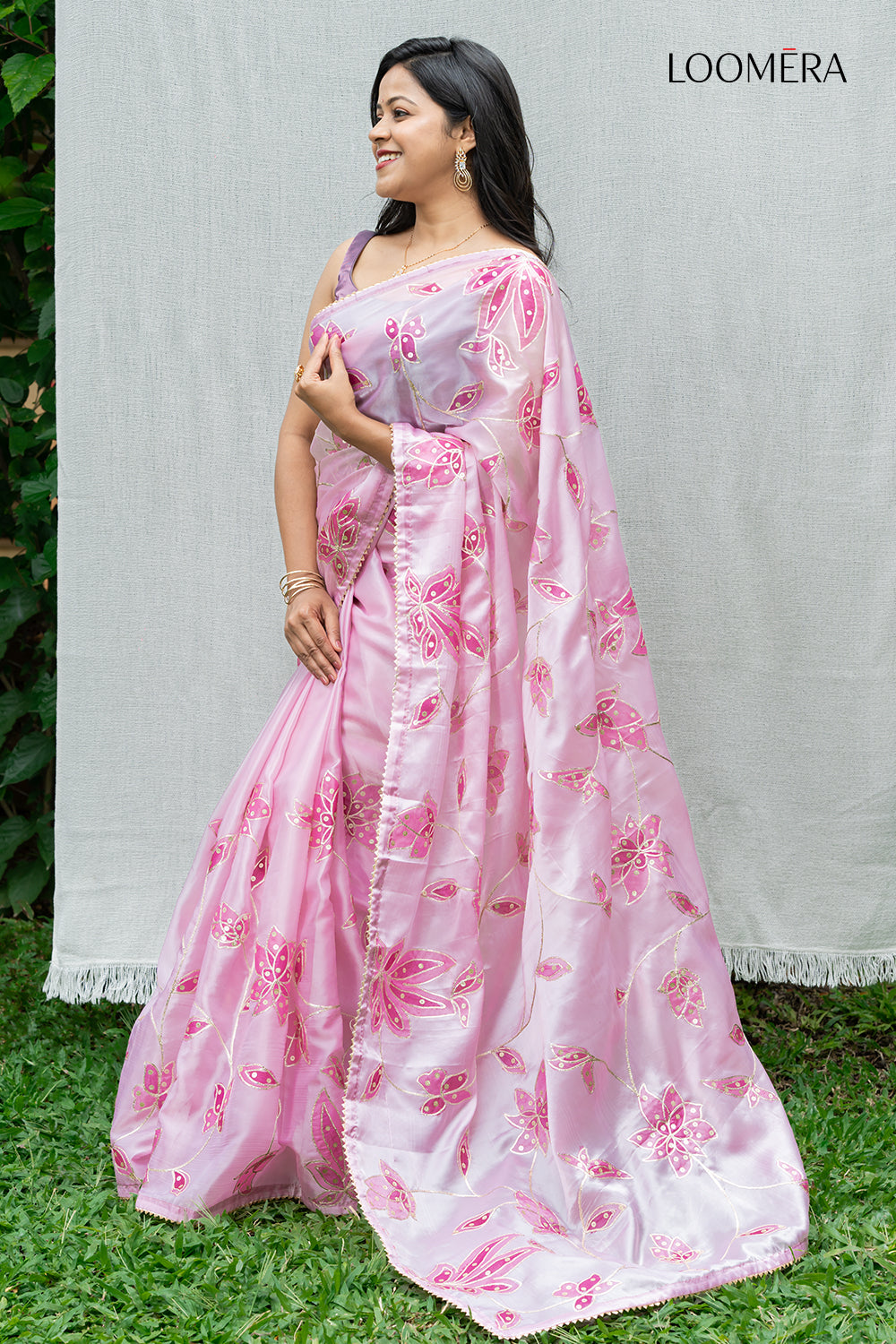 Light Pink Semi-Silk Saree