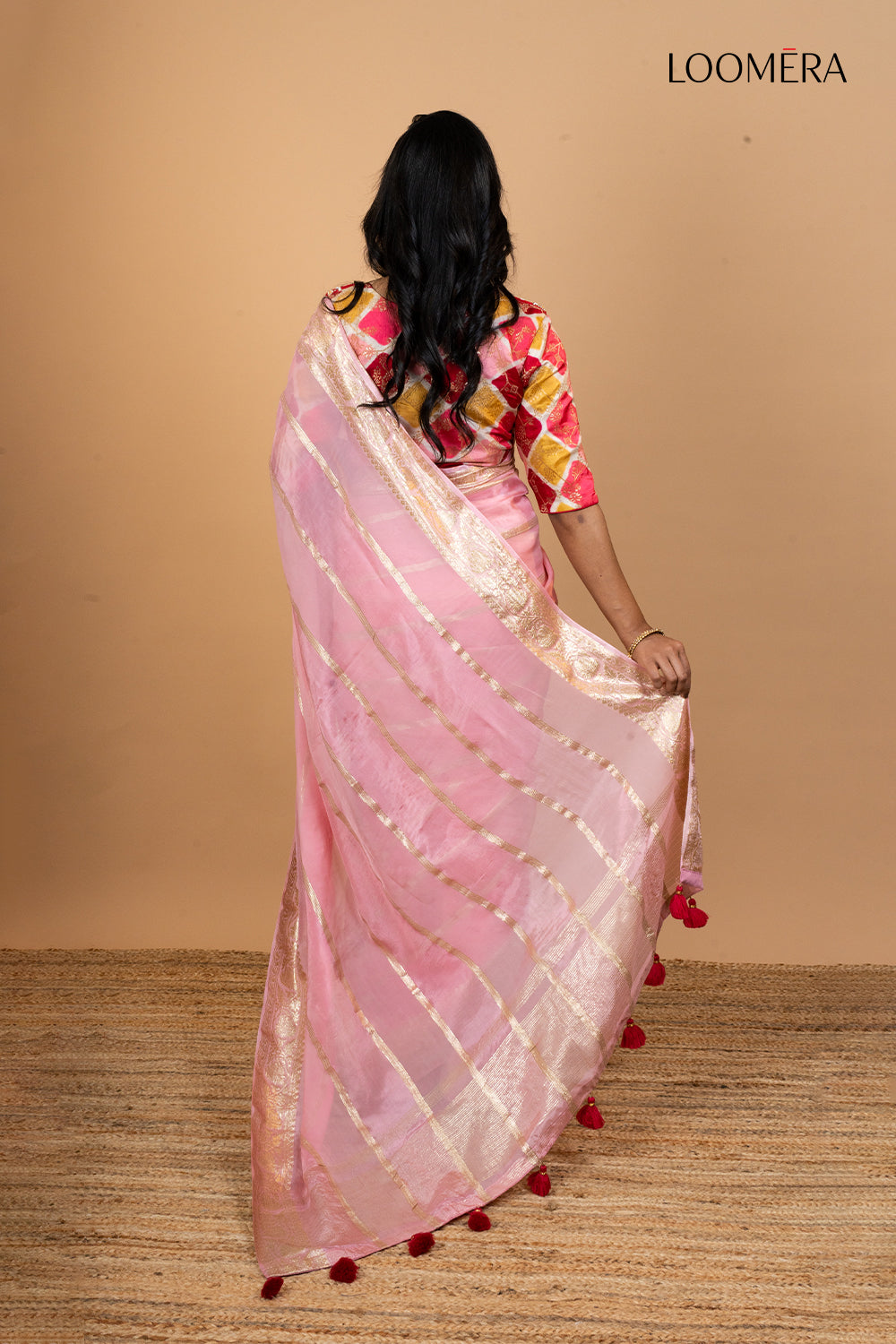 Mauve Pink Saree with Readymade Blouse