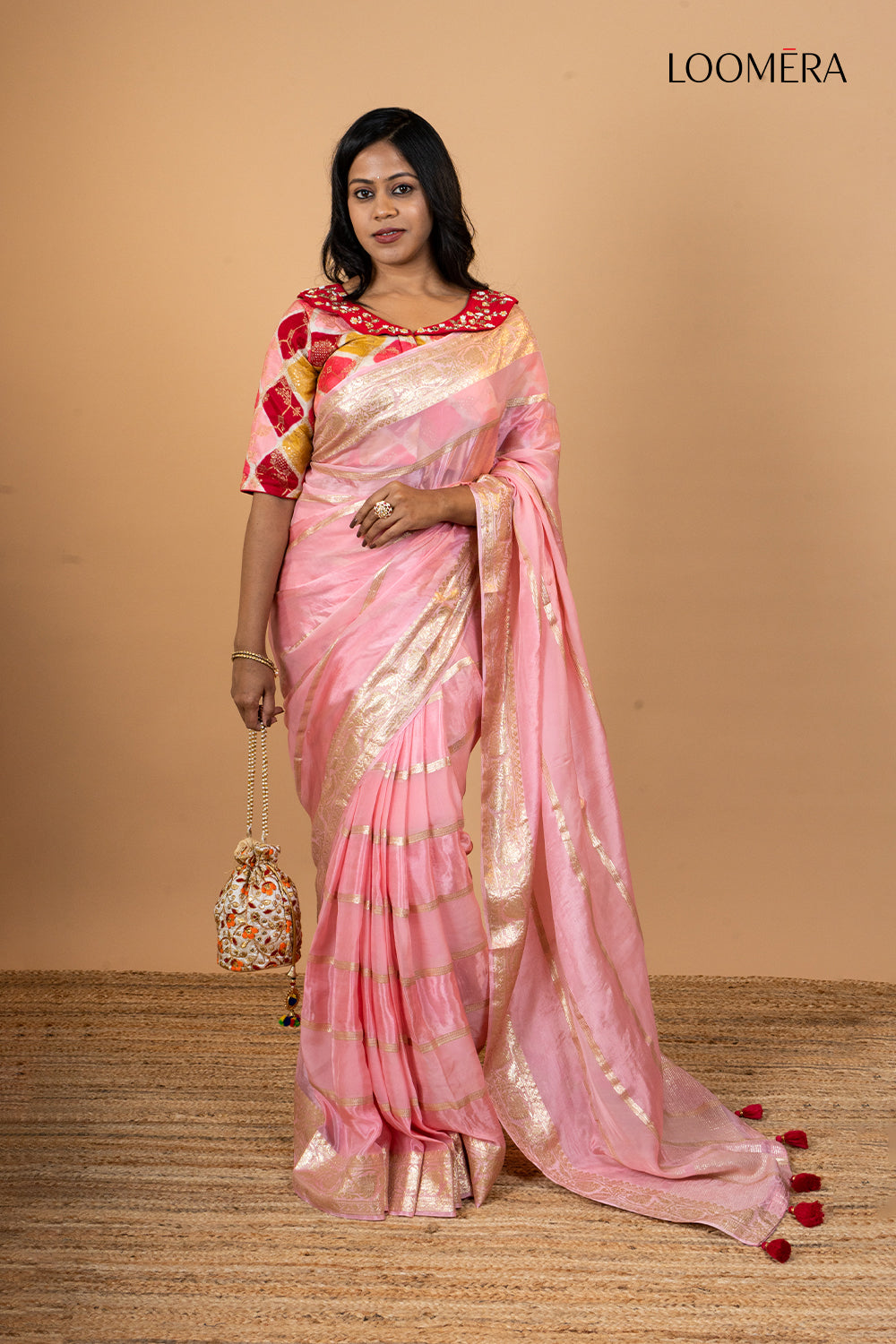 Mauve Pink Viscose Saree