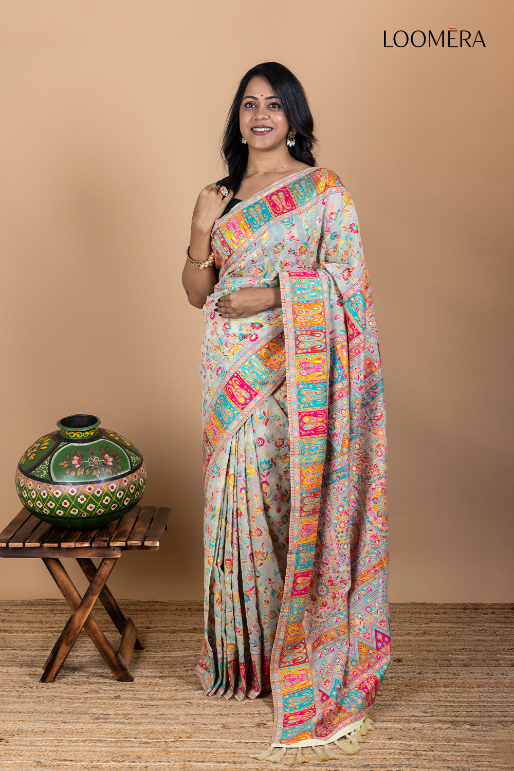 Multicolor Kani Silk Saree