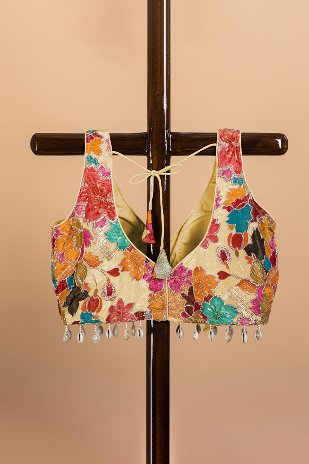 Multicoloured Sweetheart Cream Readymade Blouse