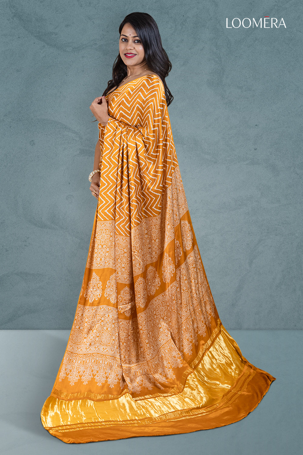 Mustard Yellow Modal Silk Saree
