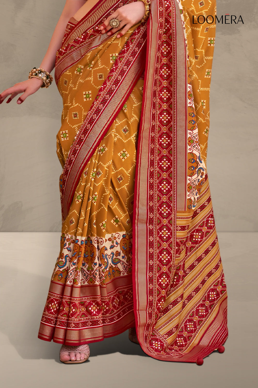 Mustard Yellow Patola Saree