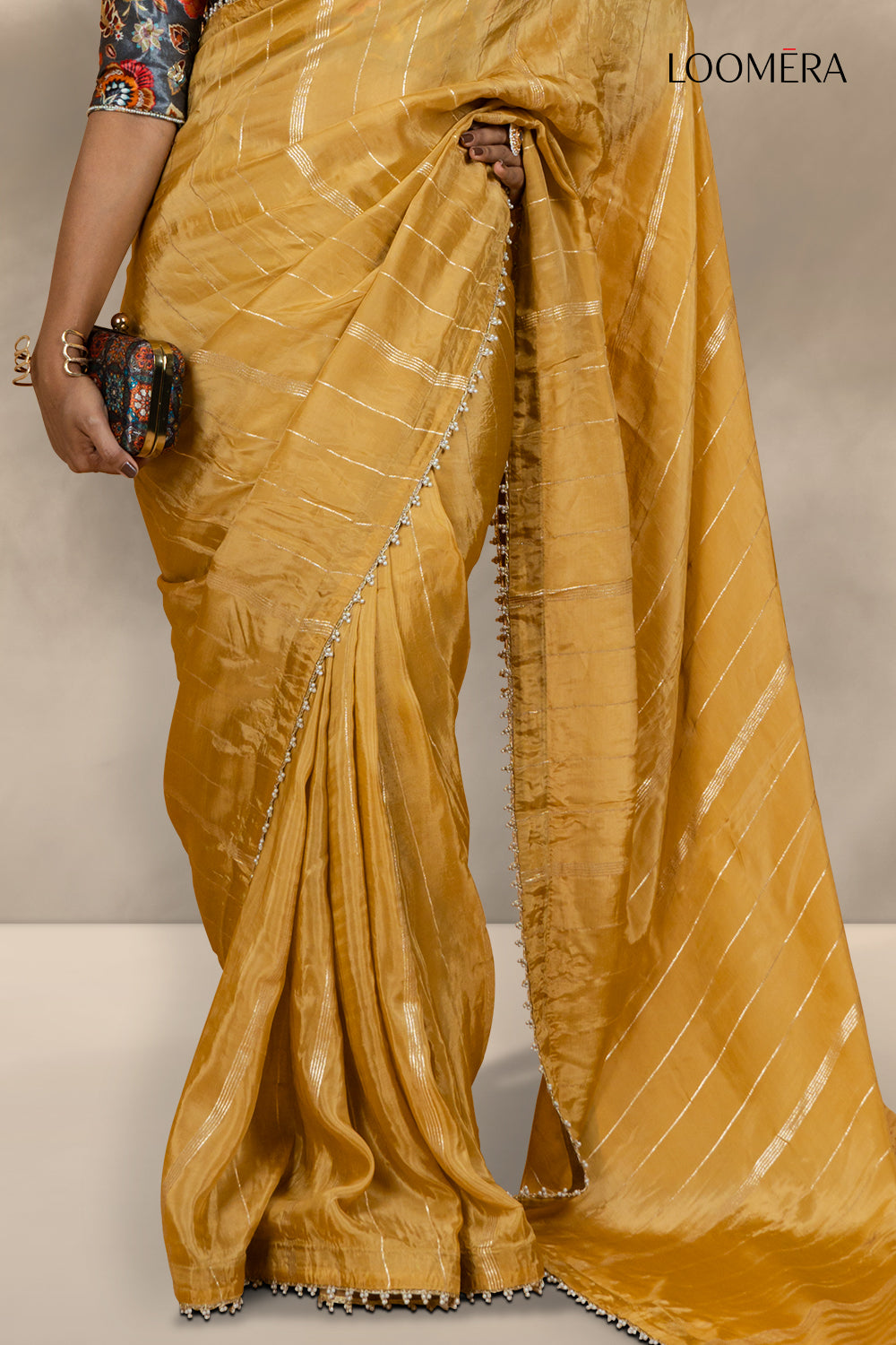Mustard Yellow Saree with Readymade Blouse