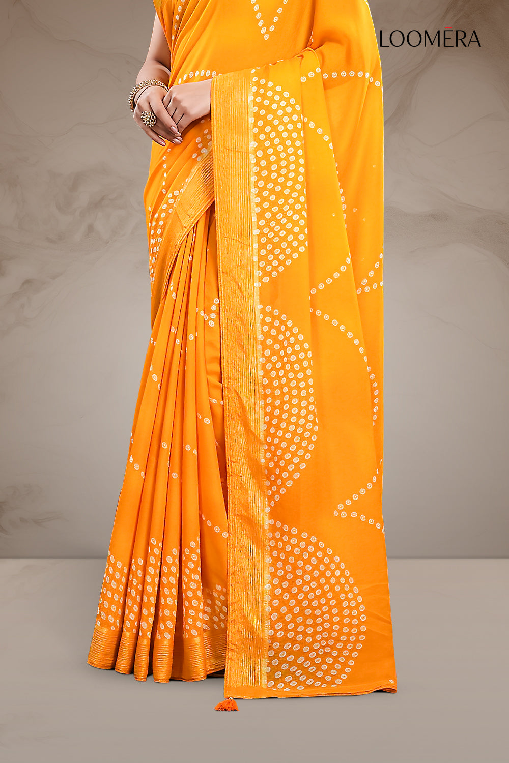 Orange Georgette Saree