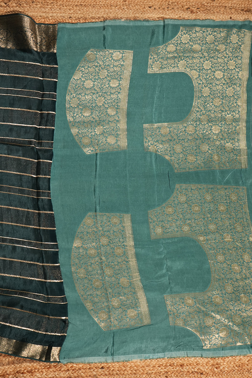 Prussian Blue Saree Blouse Piece