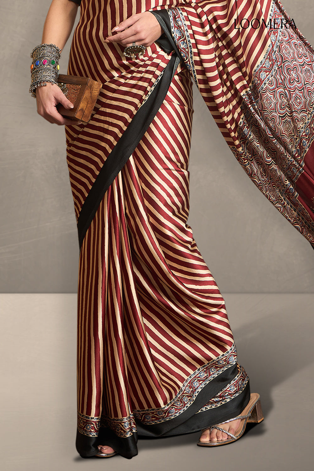 Rustic Maroon Silk Saree