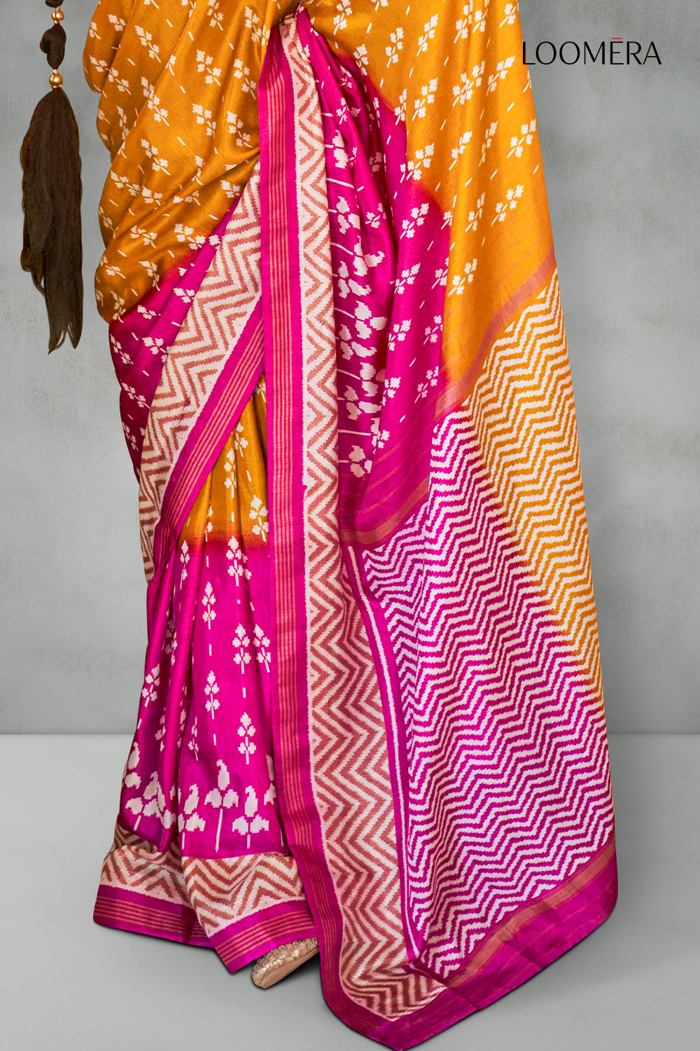 Mustard Yellow Sigma Silk Saree