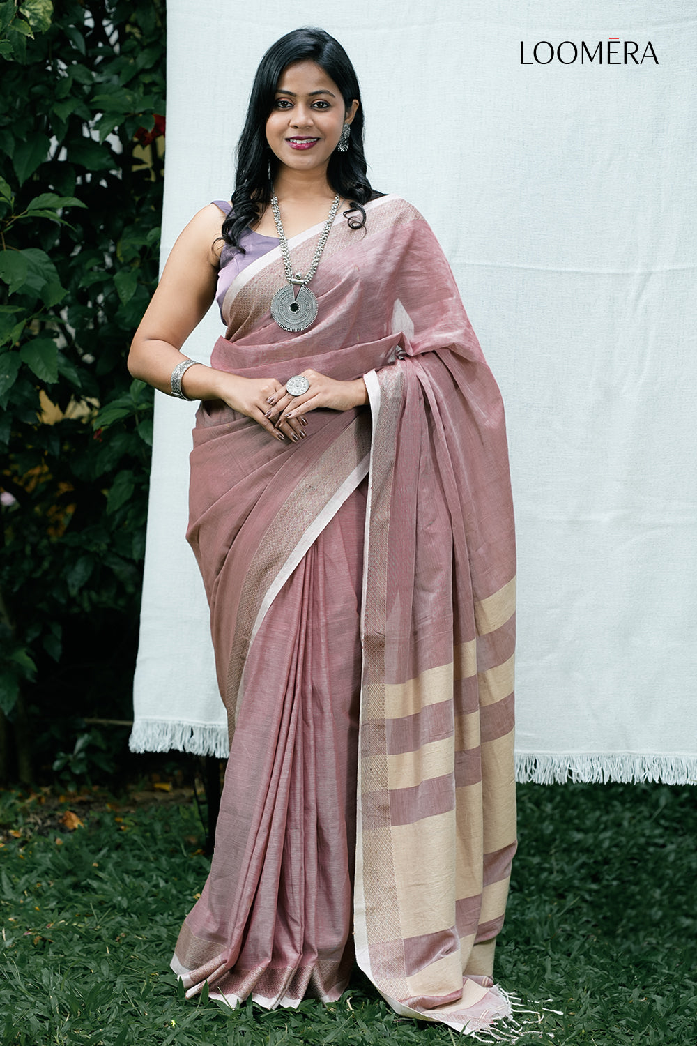 Taupe Pink Saree
