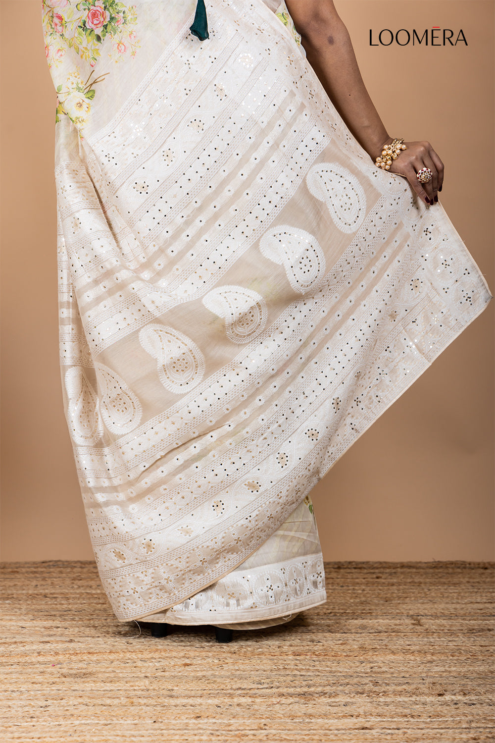 Viscose Silk Saree with Mirror Design Border