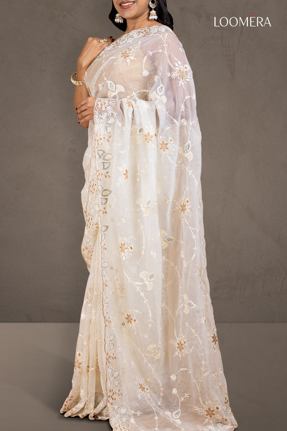 White Organza Saree