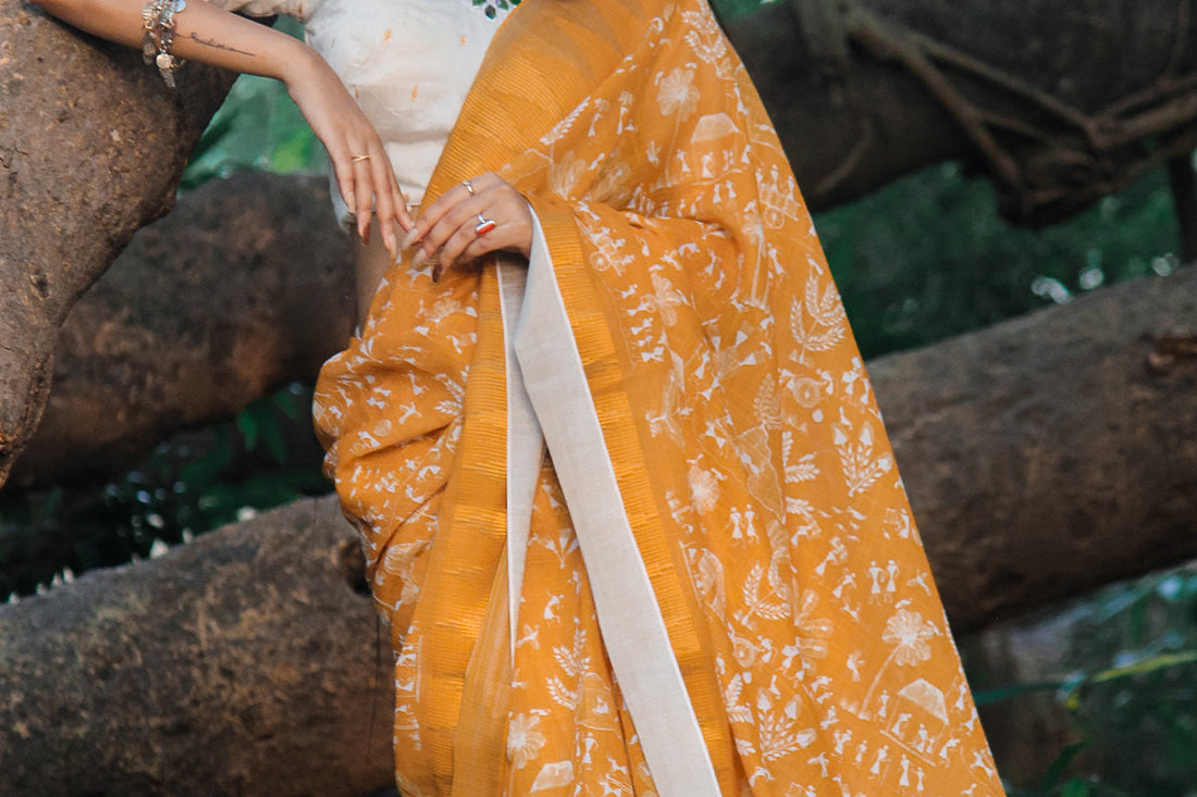 Yellow Cotton saree