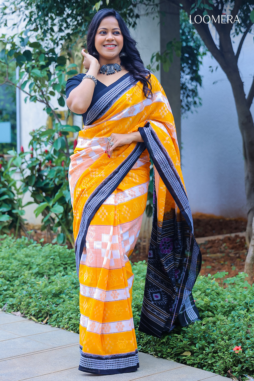 Amber Yellow Cotton Saree