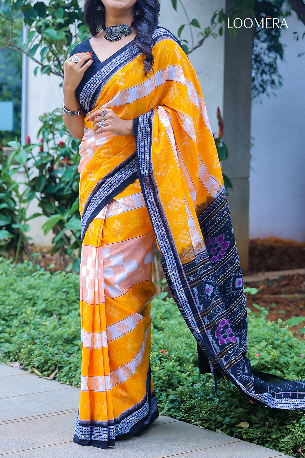 Amber Yellow Handloom Saree