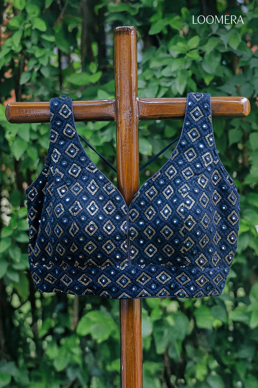 Black Blouse with Mirror Work