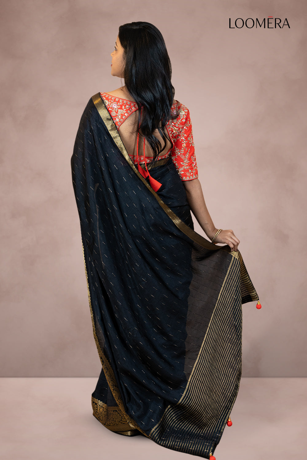 Black Saree with Designer Blouse