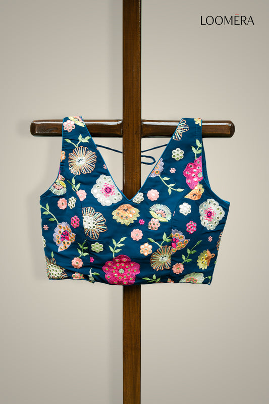 Blue Floral Blouse