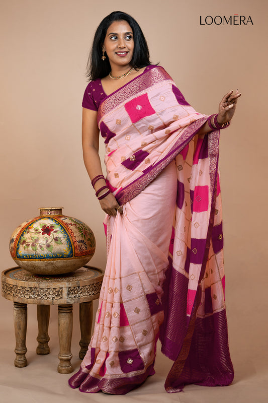 Blush Pink Soft Silk Saree