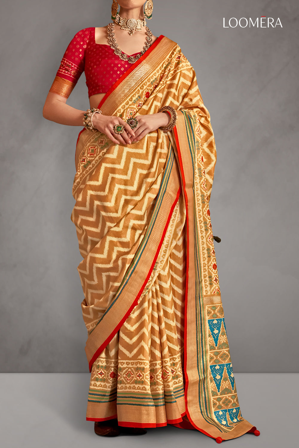 Caramel Yellow Viscose Silk Saree
