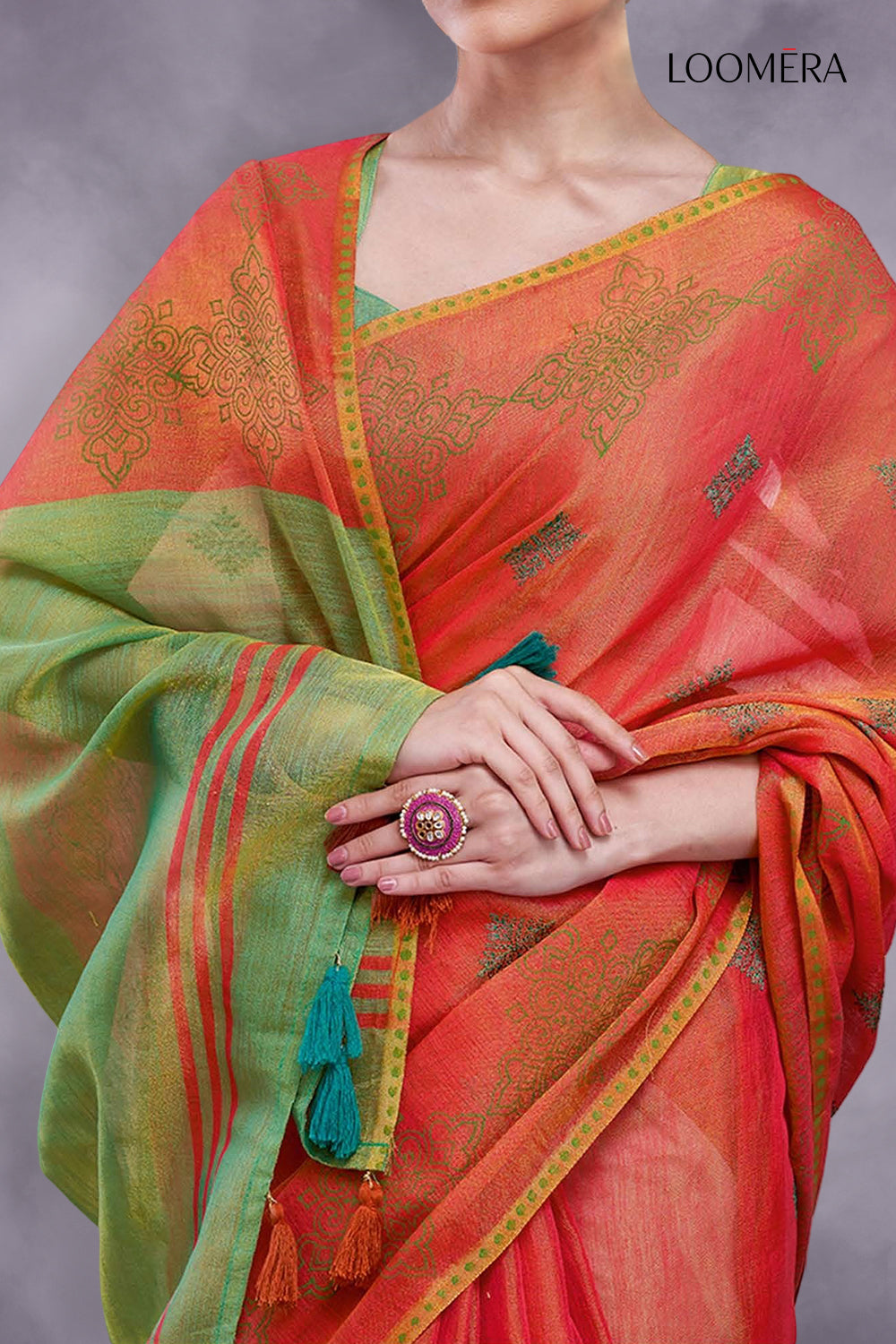 Cotton Silk Saree Vivid Red 