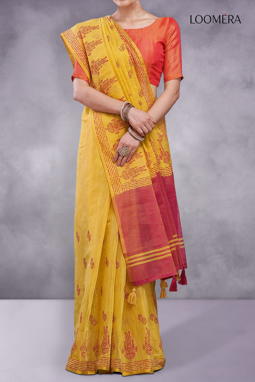 Cotton Silk Saree Yellow
