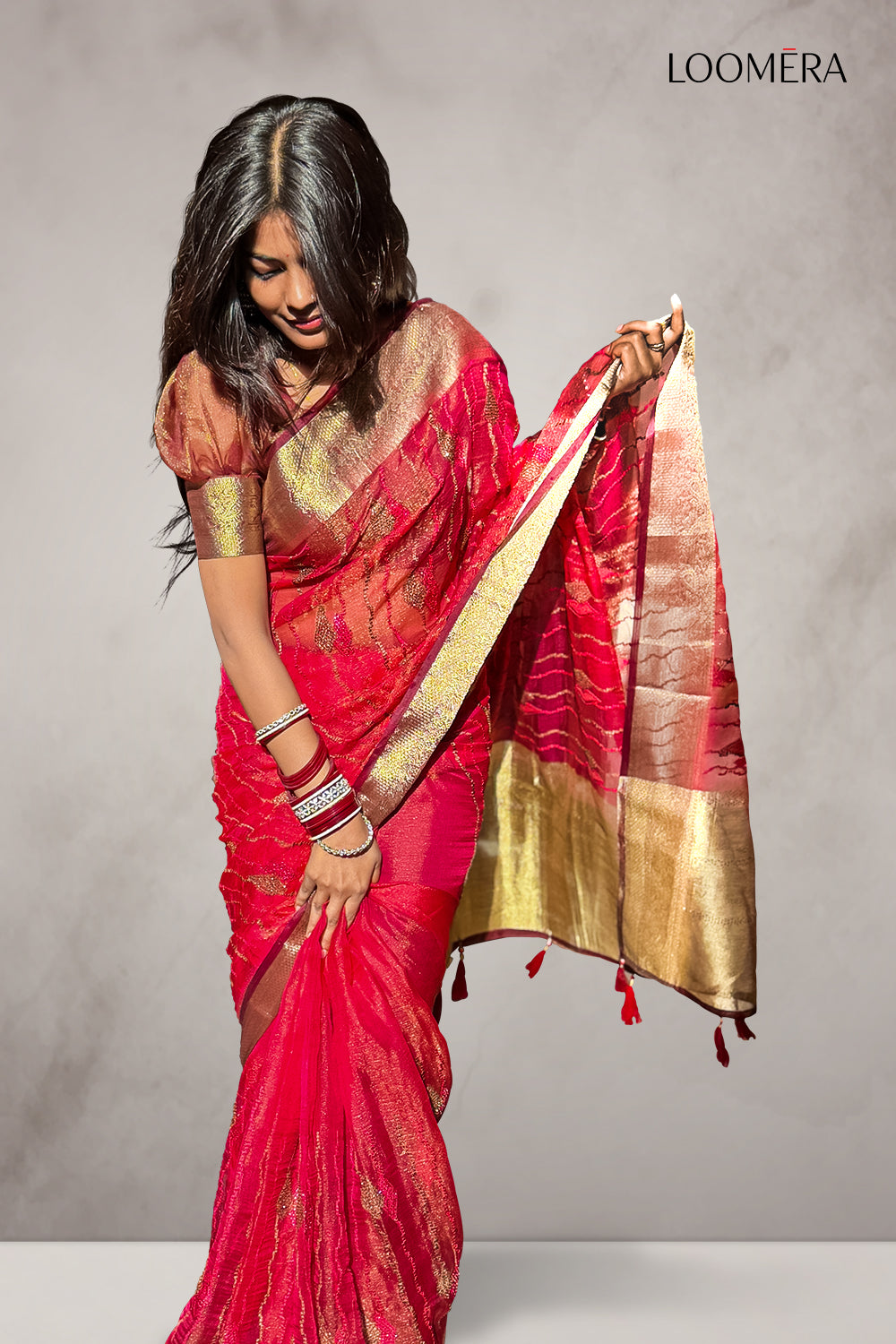 Crimson Rose Saree