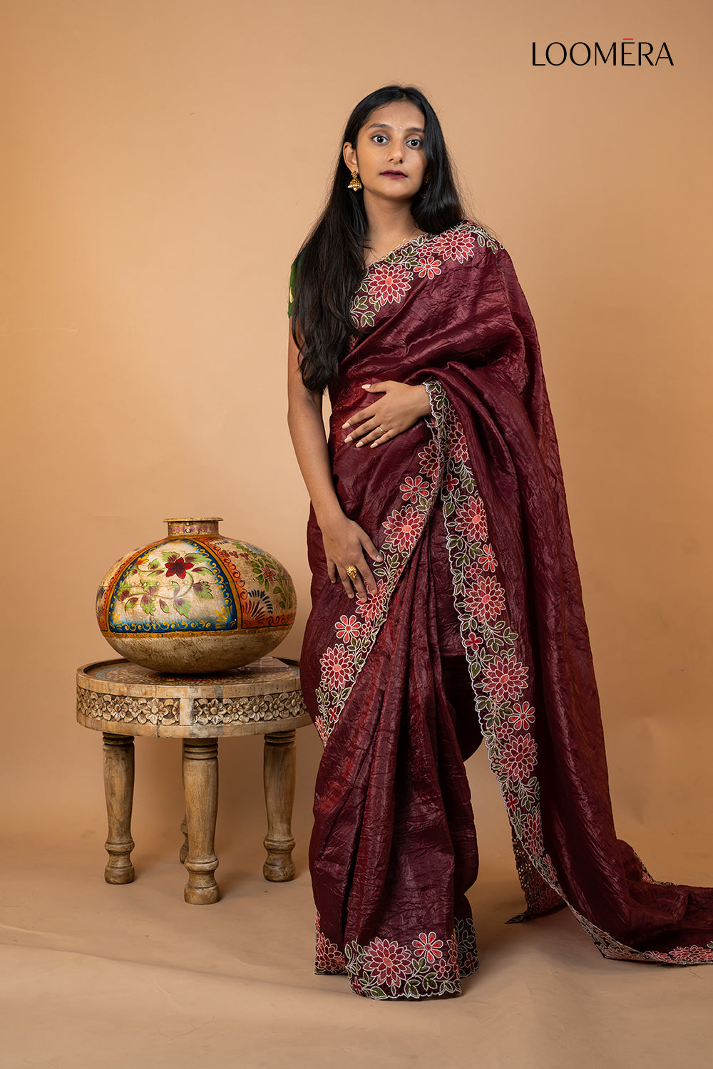 Crushed Tissue Silk Saree