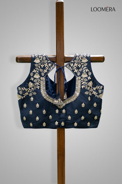 Dark Blue Readymade Blouse