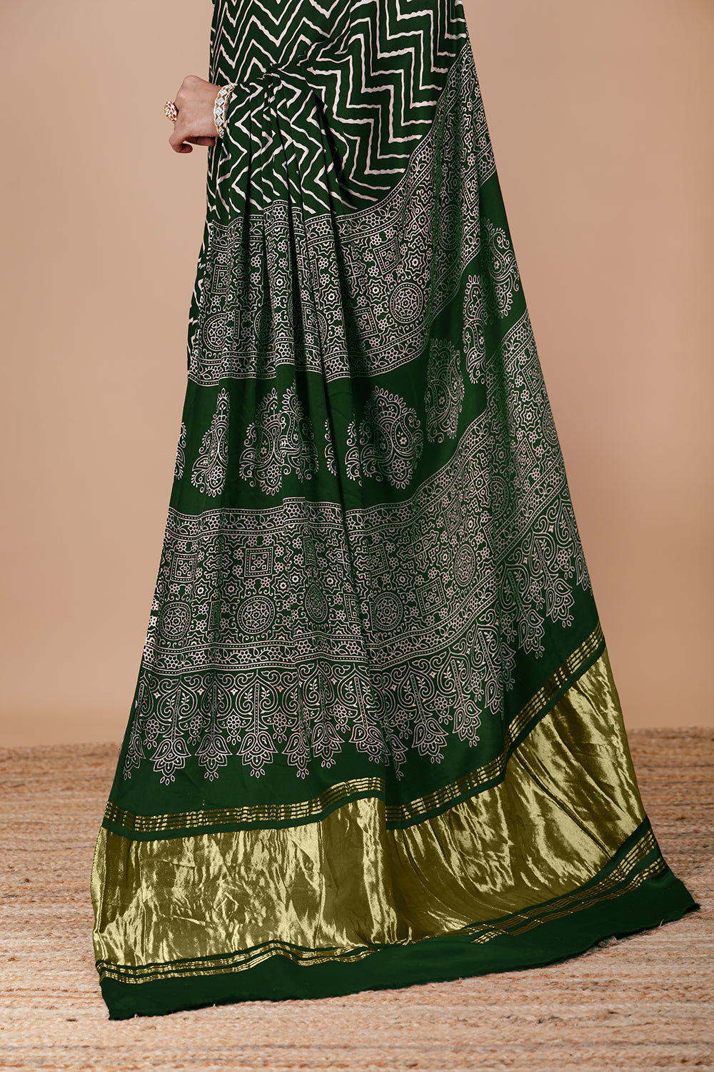 Dark Green Modal Silk Saree