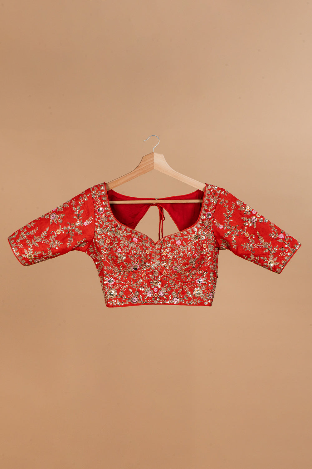 Designer Blouse with Golden Work for Black Saree