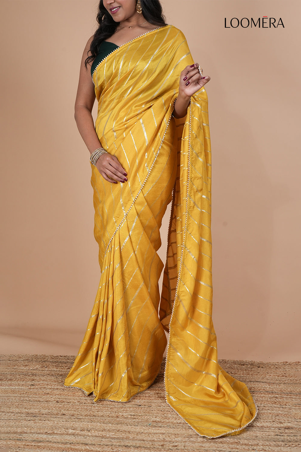 Dola Silk Saree with Elegant Golden Zari Weave