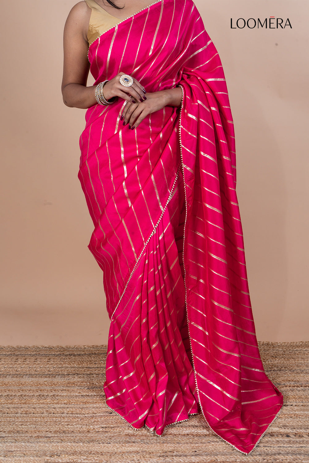 Dola Silk Saree with Traditional Golden Zari Work