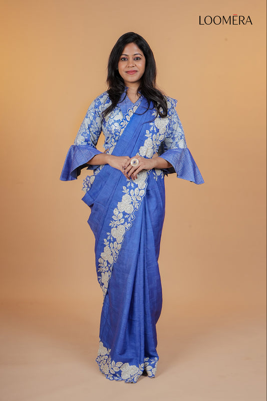 Dusky Blue Saree