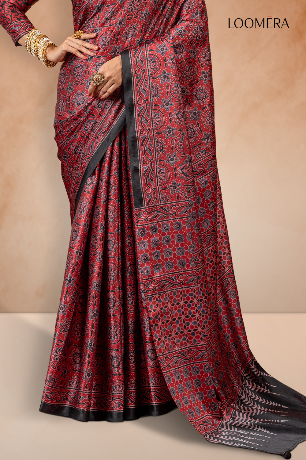 Gajji Silk Saree Ruby Red