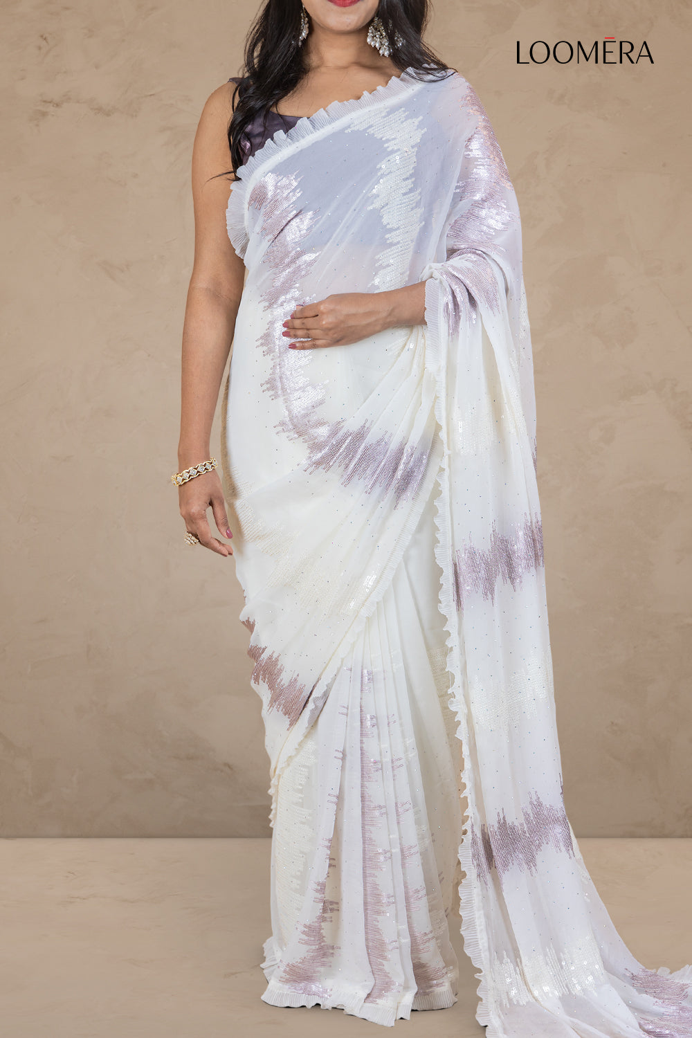 Georgette Saree with Sequin Work
