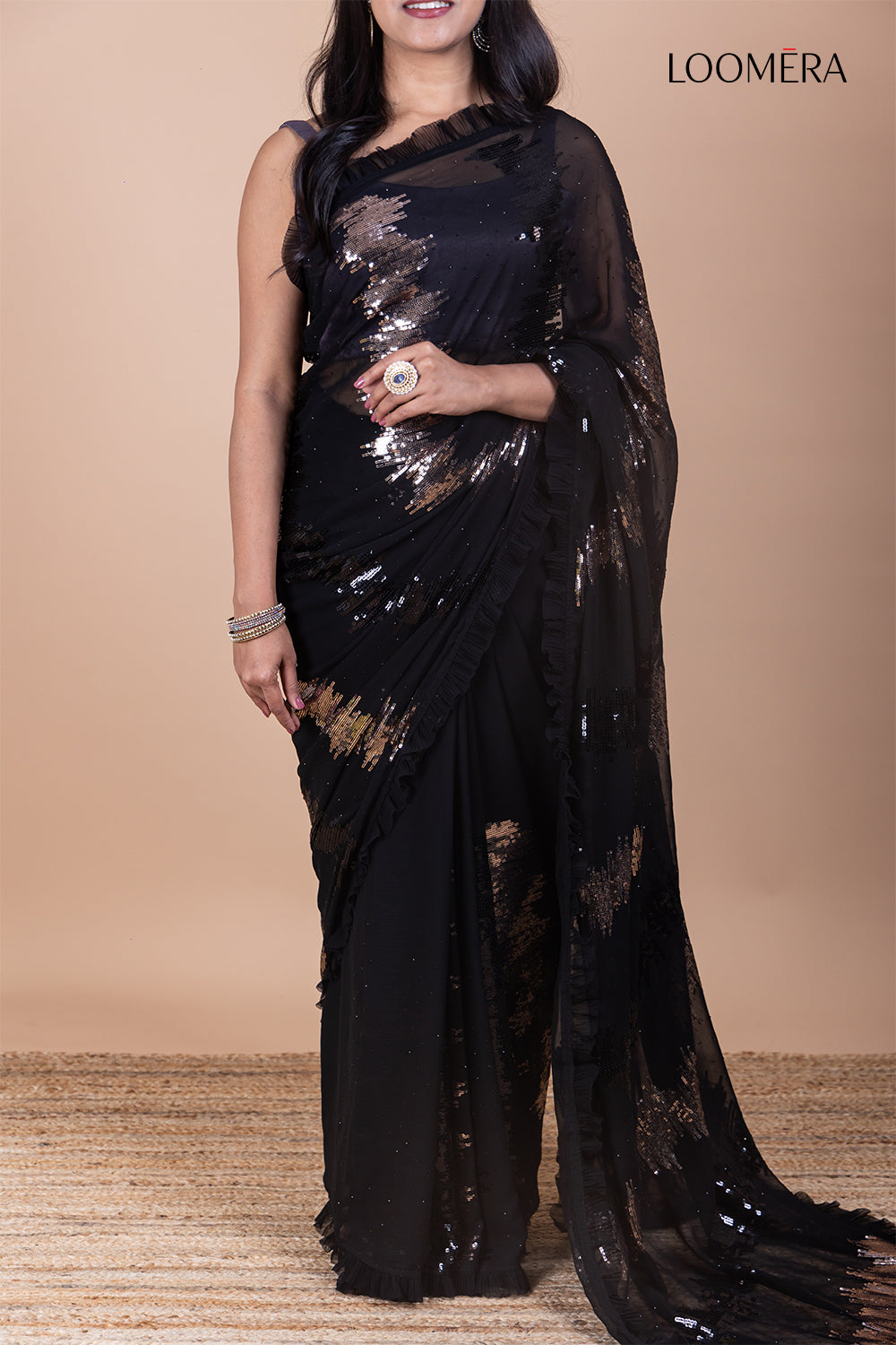 Georgette Saree with Sequins Work