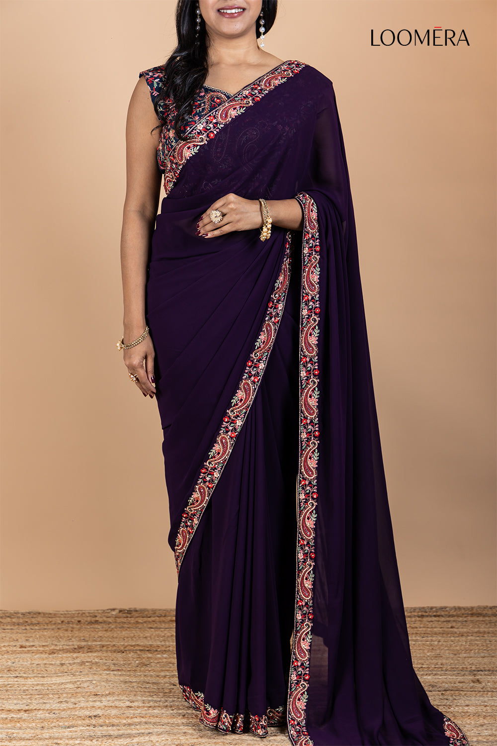 Georgette Saree with Thread Work