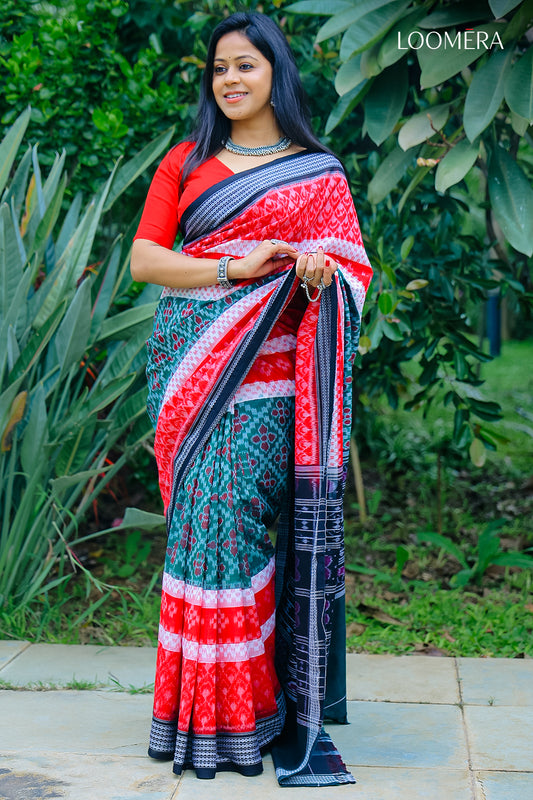 Green and Red Saree