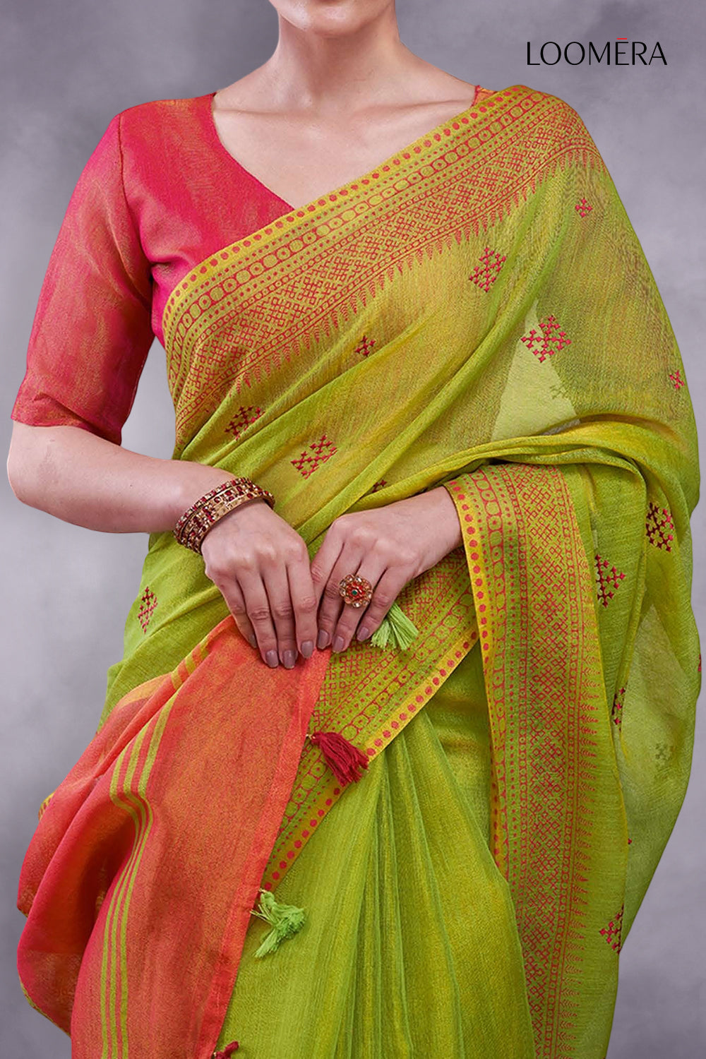 Green Cotton Silk Saree