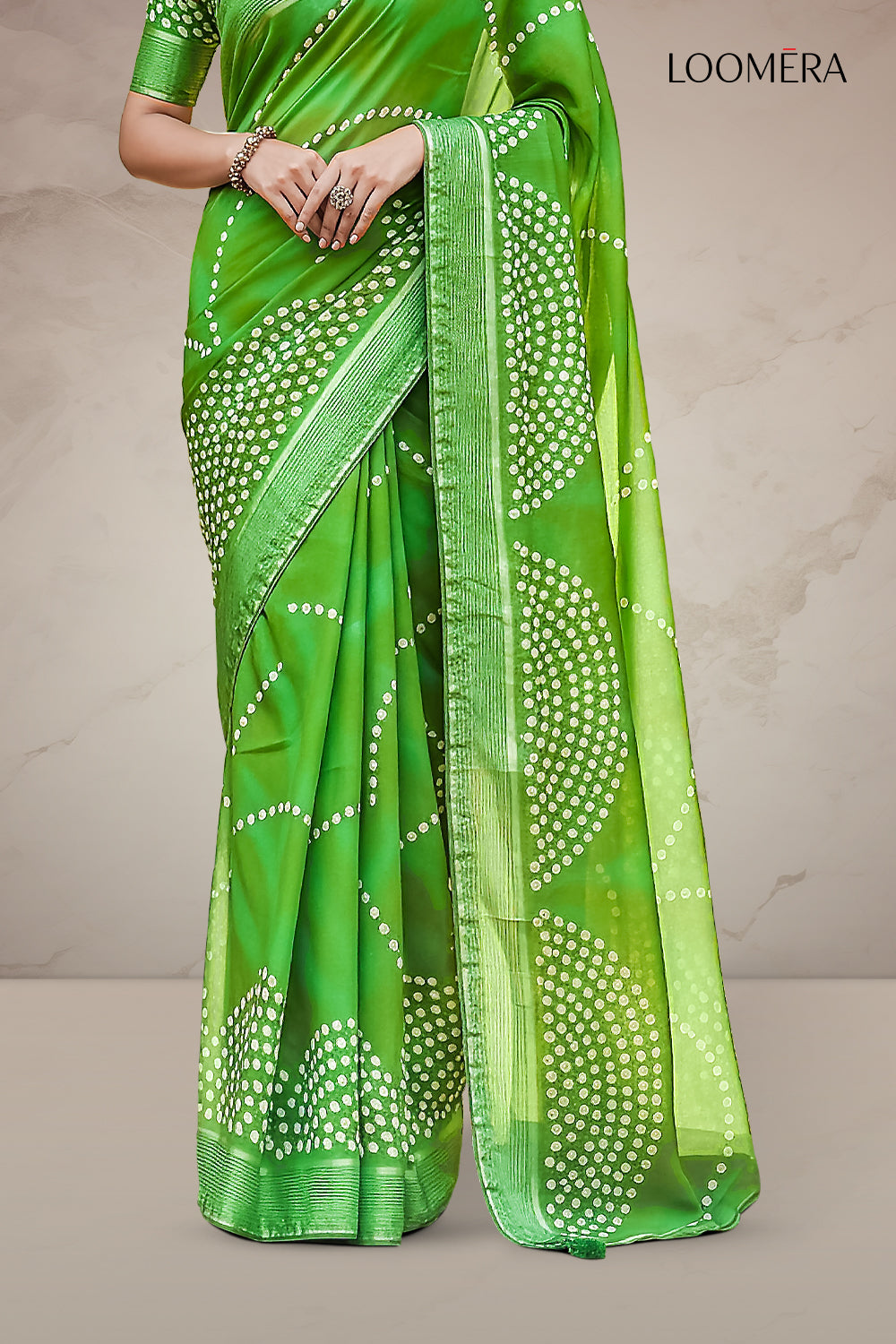 Green Georgette Saree