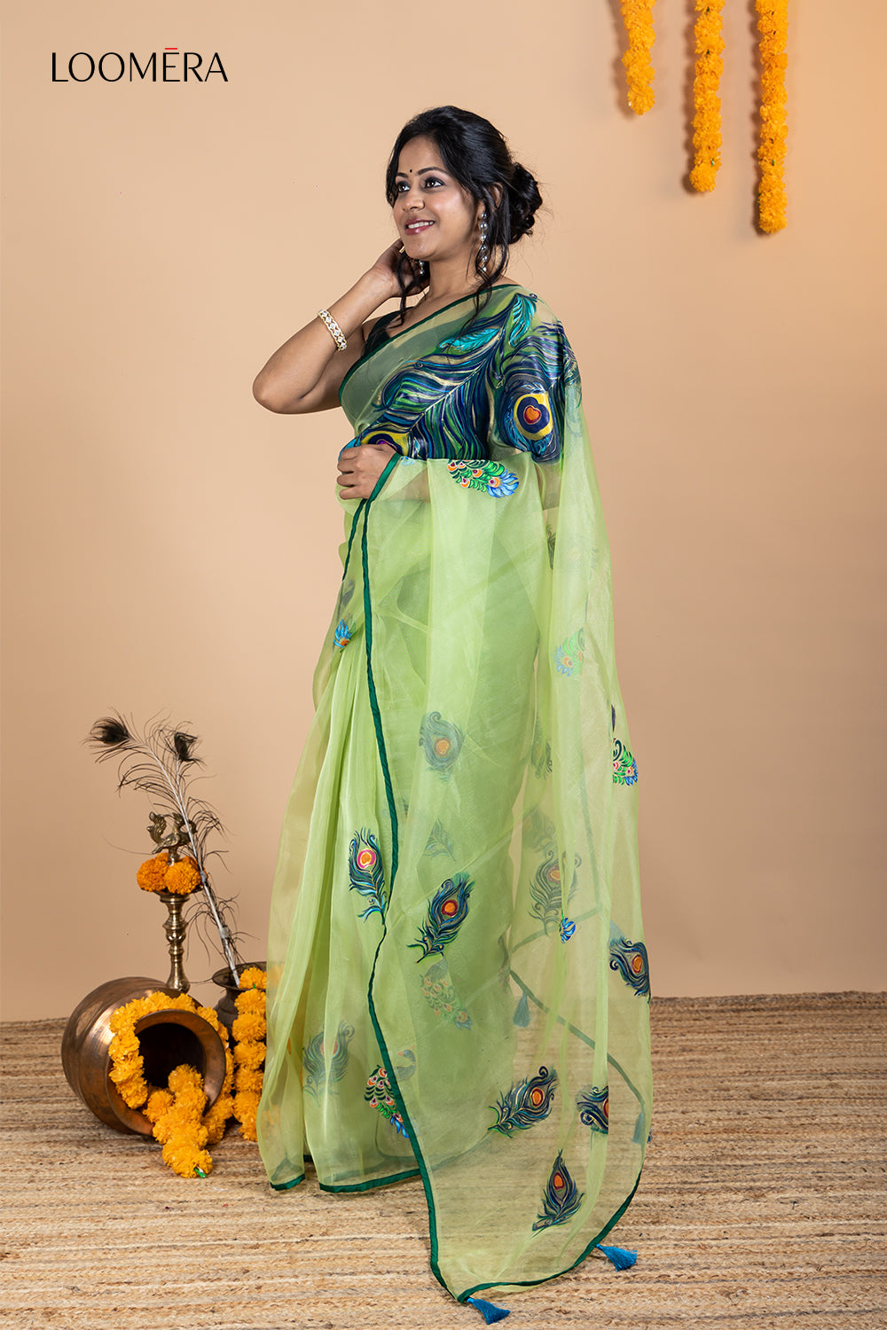 Handpainted Organza Saree