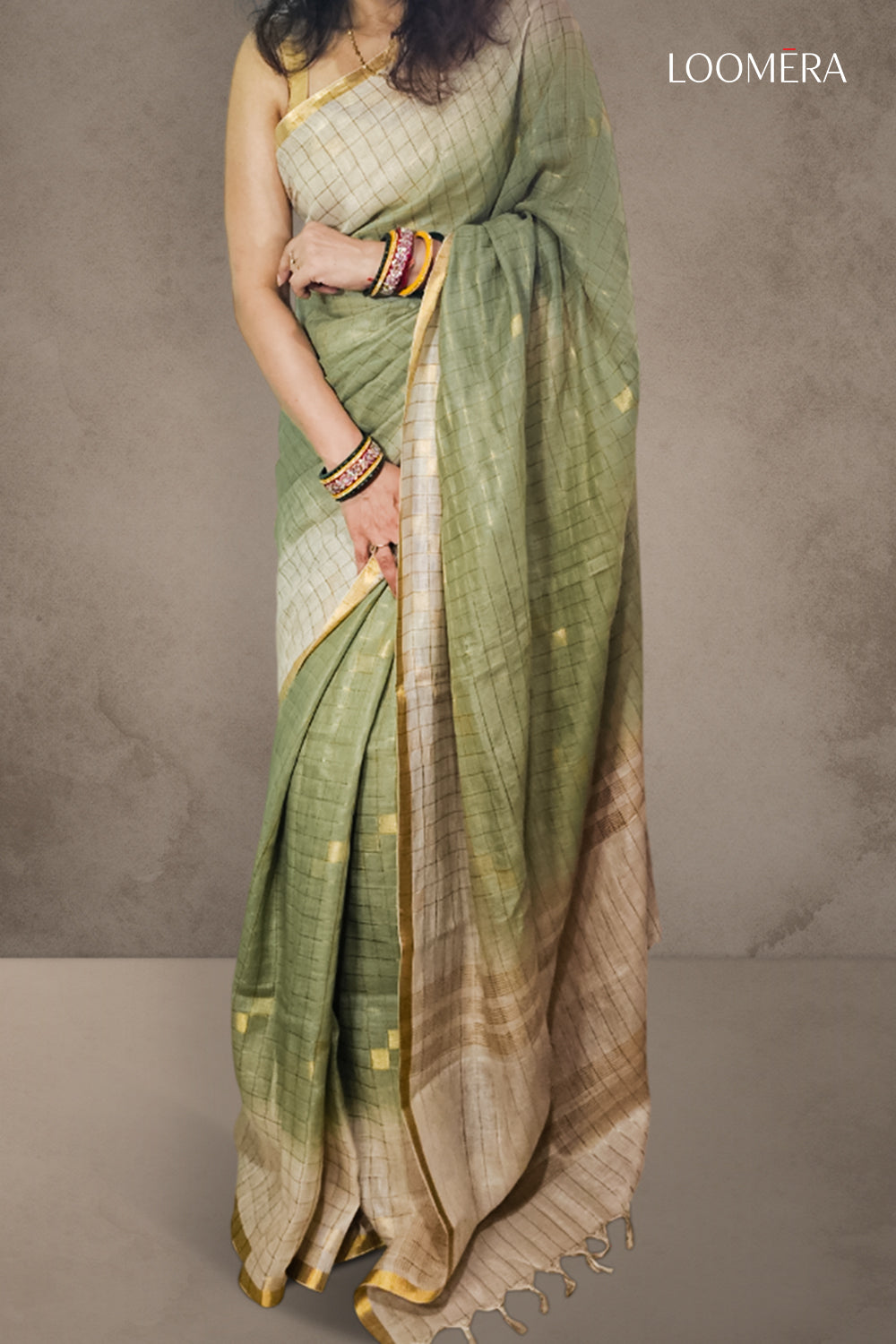 Light Green Linen Saree