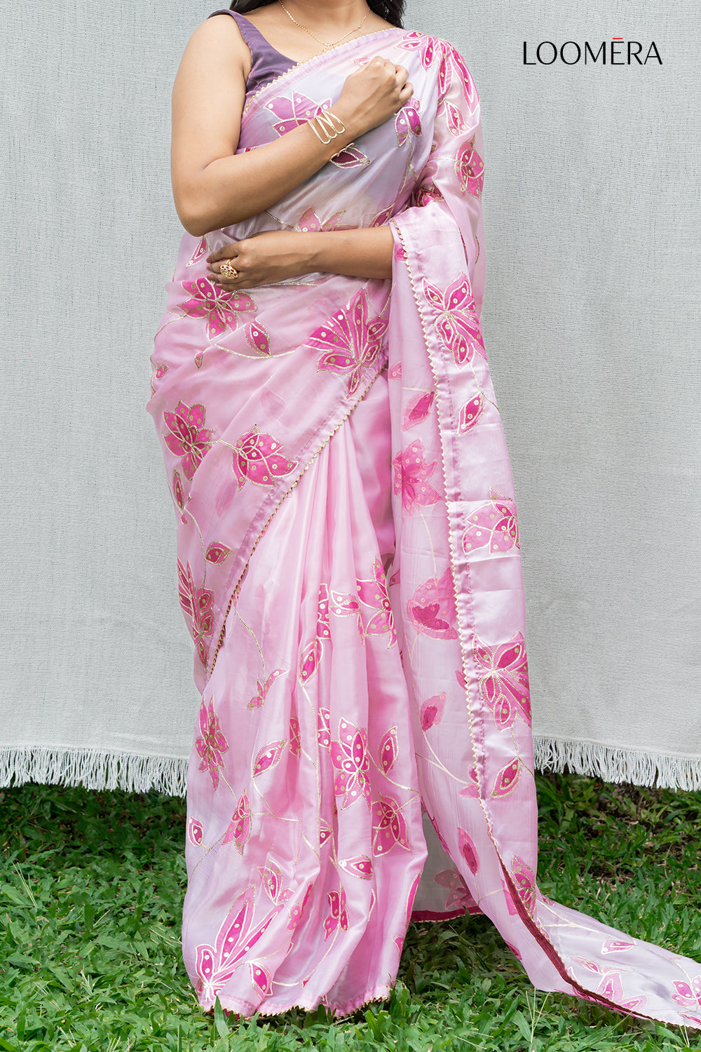 Light Pink Floral Saree