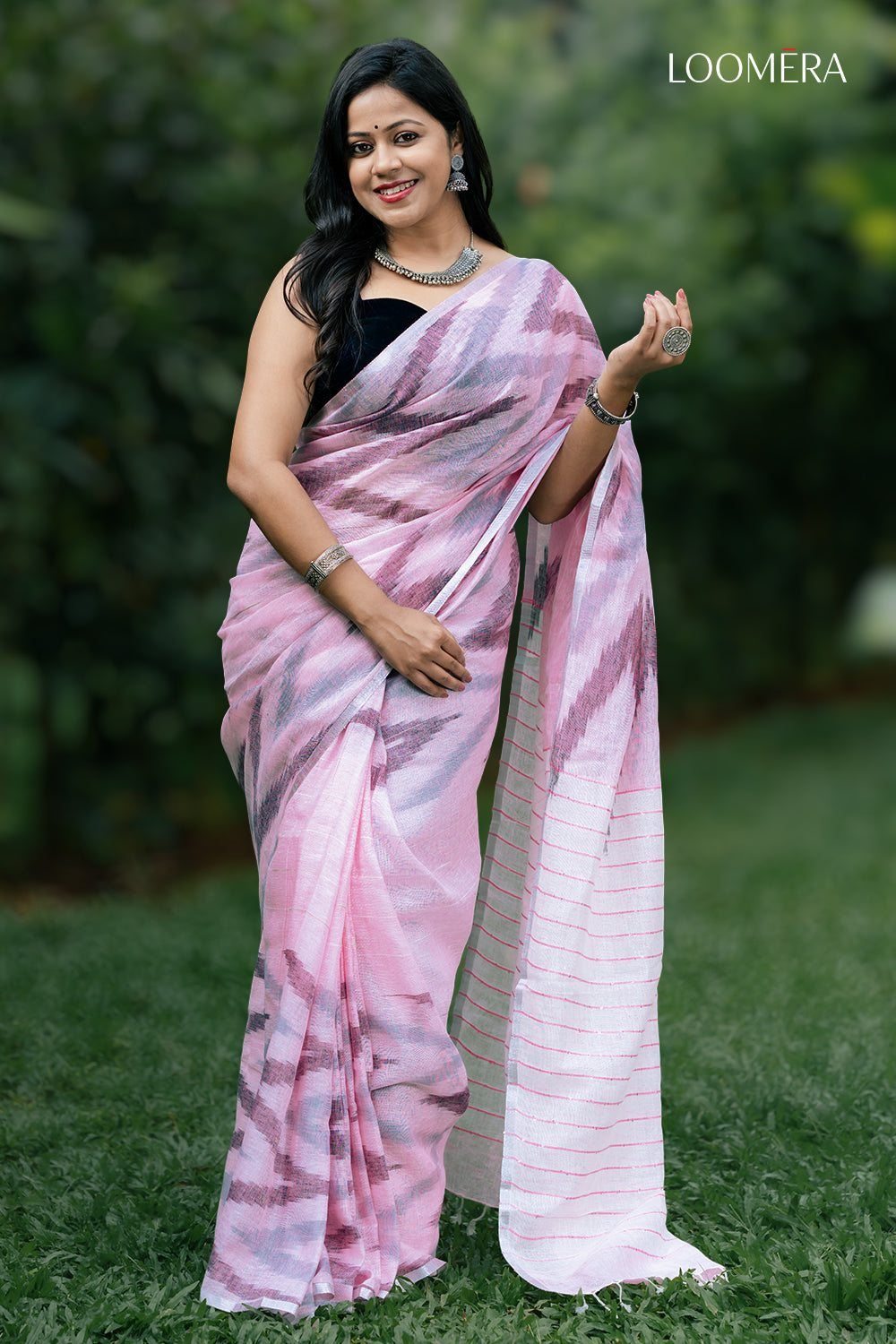 Light Pink Linen Saree