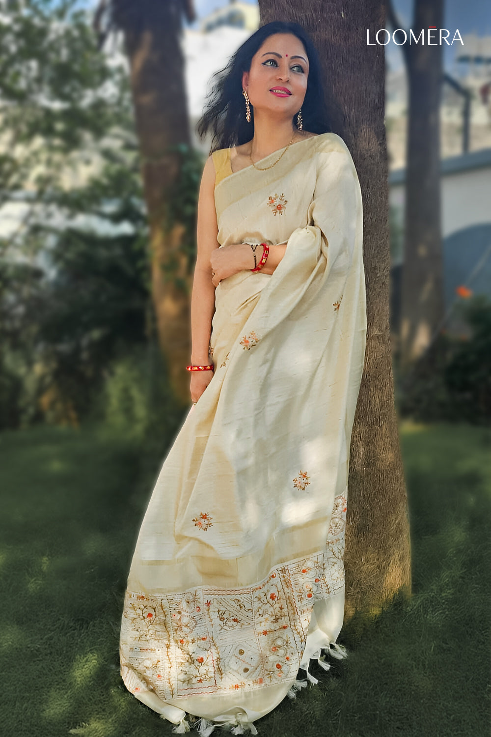 Linen Saree Beige
